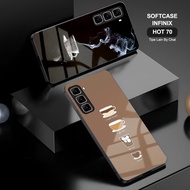 HP Softcase Infinix Hot 70 Case Motif Coffee Brown Black{KS333} Softcase Glitter Inf Hot 60/Hot 60i 