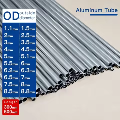 Aluminium Tube OD1.1-8.8mm length300mm 500mm Round Aluminum Alloy Pipe Straight Small outer diameter