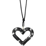 Black Diamond Heart Car Mirror Decor Hanging Rhinestone Car Accessories Rearview Mirror Decor