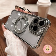 Luxury Magnetic Stand Plating Shockproof Case For Honor 600 Lite Power2 Play 10 20 9T 3 Y9s X8C X8D 