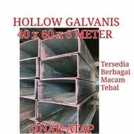 BESI HOLLOW GALVANIS 40 X 60 TEBAL 2 MM FULL PANJANG 6 M