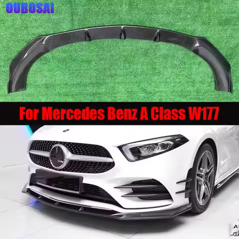 For Mercedes Benz A Class W177 A35 A45 2019+ Carbon Fiber Car Front Bumper Lip Front lip Diffuser Fr