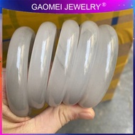 Natural Agate Jade Bangle Gray White Jade Bangle Bracelets