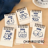 CHIHIRO11Z9D 2026 Desk Calendar, Mini Portable Coil Calendar,  Cartoon Calendar Plan Book Office Sch