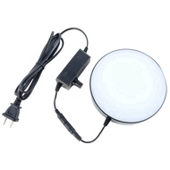 White Adjustable Brightness Ring Light Illuminator Replacement with Power Adapter LED Ring Microscop