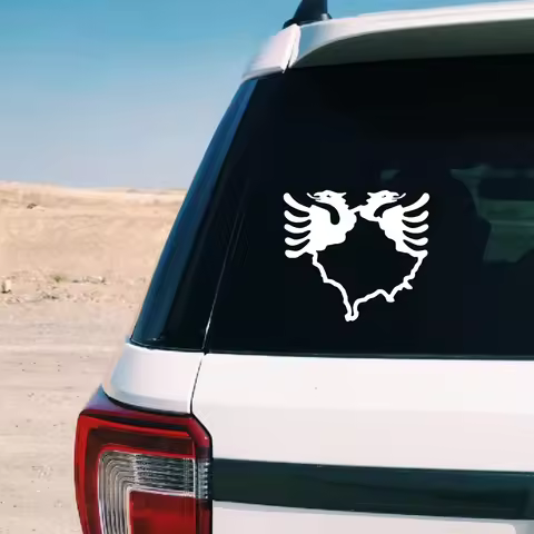 Kosovo Map Albania Double-Headed Eagle Vinyl Sticker Car Window Decor Laptop Decals for Apple MacBoo