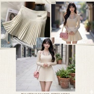 21321 LCR mike PIN PLEATED MINI SKIRT WITH SHORT / Mini PLEATED SKIRT WITH Lining Pants + miku brooc