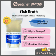 Petchef Fish Broth for Cats & Dogs - 100% Natural Ingredient - High in Omega 3 - Made from Salmon He