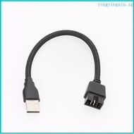 YIN 9pin Male to External USB A Male PC Mainboard Internal Data Extension Cable 20cm 7 9in