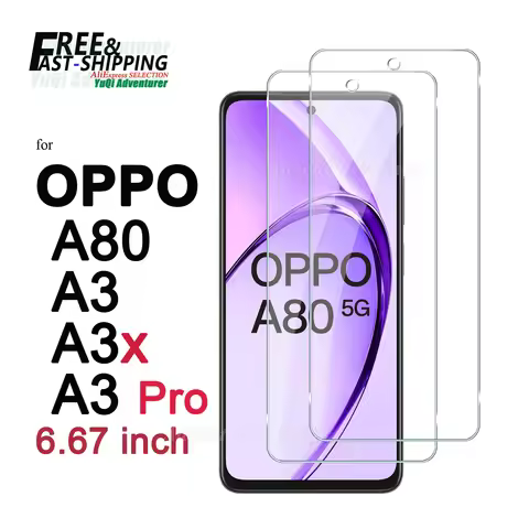 Screen Protector For OPPO A80 A3x A3 Pro 6.67 inch Tempered Glass HD Crystal Mica 9H Anti Scratch Ca
