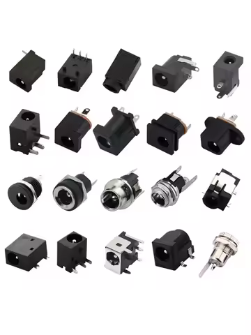 DC Connectors 5.5x2.1mm 3.5x1.3mm DC Power Female Jack Socket Nut Panel Mount DC Power Adapter Conne