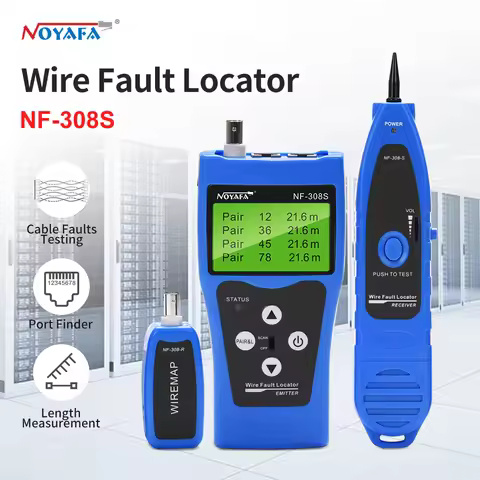 Noyafa NF-308S Network monitoring cable tester LCD Wire Fault Locator LAN Measure Network Coacial BN
