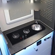 New RV camper small size with sink integrated stainless steel double burner gas stove GR-B219 Gas st