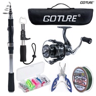 GOTURE คันเบ็ดตกปลาครบชุด คันเบ็ด+รอก+เหยื่อ+สายเอ็น+กริปเปอร์+กระเป๋า นำเข้า จัดส่งจากไทย