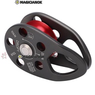 MAGICIANOK Single Pulley, Aluminum Fixed Side Plates Bearing Pulley,  Roller Bearing Teardrop Shape 