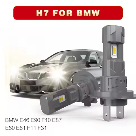 AUHSSAN 2x H7 Led Headlight Canbus Car Bulb 6000K White Fog Light Moto Diode Lamp 55w For BMW E46 E9