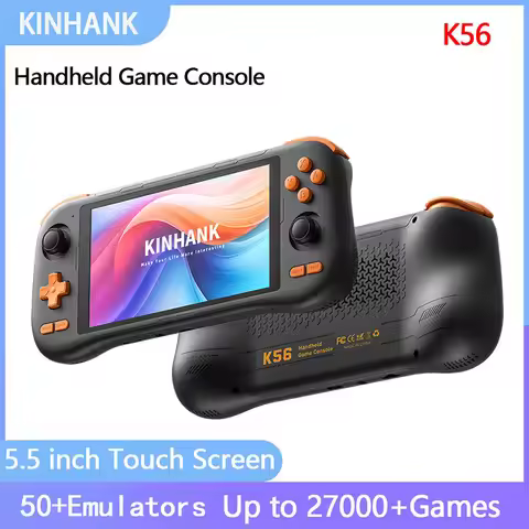 KINHANK K56 Handheld Game Console 5.5'' Touch Screen 50 Emulators Android 14 5000mAh Retro Game Play
