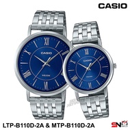 Casio LTP-B110D MTP-B110D Men Watch Ladies Watch Couple Watch Quartz Analog Silver Stainless Steel B