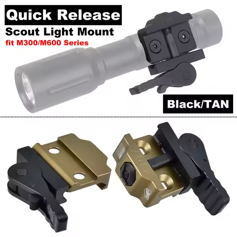 Metal QD Quick Release Scout Light Mount For SF M300B M600B M600C Series WeaponLight Base Aluminum A