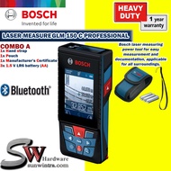 Bosch GLM150C Laser Measure Professional C/with Battery and Carry Strap & Pouch(Bluetooth Functions)