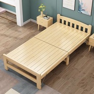 FSJS-03655 免安裝折疊床 Folding bed 單人雙人實木床連床墊 Nap bed 高承重午休床 Children's single bed 全新包送貨Accompanying bed