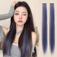 Long Straight Hair Wigs Multiple Color Ear-dyed One-piece Light and Seamless Highlight-dyed Wig Hair