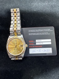 Tudor Prince Date 74033 男庄金色鑽石字面腕錶