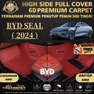 BYD SEAL ( 2024 ) 6D CAR FLOOR MAT CARMAT 6D PREMIUM LUXURY PU LEATHER CARPET KARPET KERETA OEM CUST
