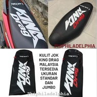 SARUNG JOK KING DRAG KULIT JOK JAHIT GAMBAR KING DRAG BAHAN TEBAL PNP MOTOR BEAT SCOOPY NMAX VIXION