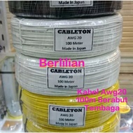 Awg20 cable 1 roll 100 meters long white copper stranded / Awg 20 cable