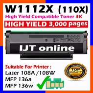 W1112A 110A W1112X 110X W1112X W1112XL Compatible Laser Toner HP Laserjet 108 108A 108w HP 136 MFP 1