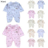 ✨ Kimi ๑ Autumn Newborn Baby Cute Romper Long Sleeves One Piece Cotton Infant Pajamas Cartoon Printed Sleepwear 0-3 Months