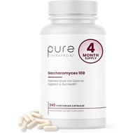Pure TheraPro Rx Saccharin 10B-Saccharin Yeast Bacteria, 100 Billion CFU Per Serving, Patented Strai