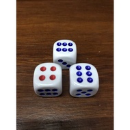 1Pcs White Plastic Dice Size 12x12mm 1.2x1.2cm/ - Dice Board Game