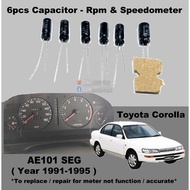 Toyota Corolla AE100 AE101 AT / MT Dash meter ( RPM Tachometer & KMH Speedometer ) - 6pcs Capacitor 