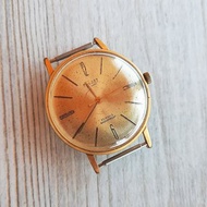 Soviet Poljot de Luxe watch wind up - vintage mens wrist watch gold plated AU 20