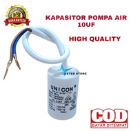 10uf Micro Water Pump Capacitor round body 2 cables Jet Pump Capacitor