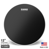 Evans™ B12ONX2 ONX2 หนังกลองสแนร์ 12" แบบน้ำมันดำ 2 ชั้น หนา 7.5 มิล + 7.5 มิล ( Onyx™ Snare Batter 