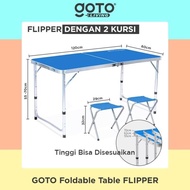 Goto Flipper Table Meja Makan Lipat Set Koper Camping Outdoor Portable