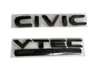 Honda Civic FC Emblem Matt Black VTEC Turbo Badge FK7 FK8 Civic RS Steering Emblem Logo