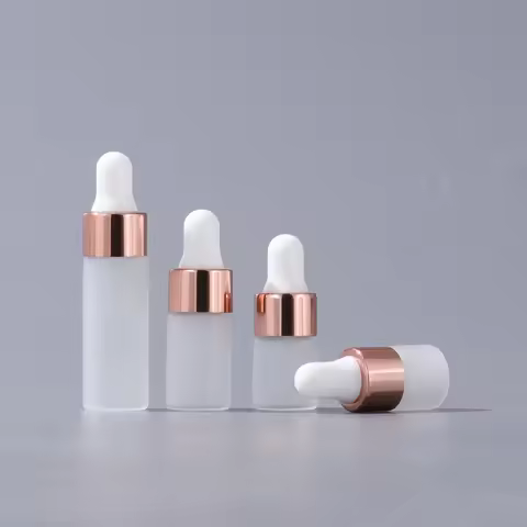 100Pcs 2ml 3ml 5ml Small Glass Dropper Bottle Frosted Mini Perfume Bottle With Glass Pipette Refilla