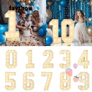 FAYSHOWSG Giant Birthday Figure, 0-9 Numbers 91cm LED Light Balloon, Mosaic Design Giant Numbers LED