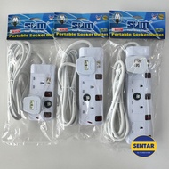 SUM 512N/513/N514N 2/3/4 WAY premium heavy duty Portable Extension Socket 2m With Malaysia SIRIM App