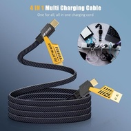 Multi Charging Cable 4 in 1 Nylon USB A Type C to 65W USB C + 27W PD Data 1M Fast Charge Kabel Caj C