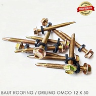 100pcs baut baja ringan roofing/drilling 12x50 panjang 5cm isi 100pcs baut roofing/drilling atap baj