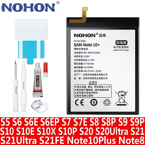 NOHON Battery for Samsung Note Battery Note8 Note9 Note10 Note10Plus Note10LITE Note20 Note20Ultra f