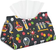 Tissue Box Cover, PU Leather Waterproof Triangle with Snap Napkin Holder, Bathroom Vanity Kitchen Of