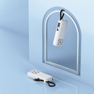 [hjz2] 5000mAh Mini Portable Capsule Power Bank With Cable Back Clip Spare Battery for iPhone Samsun