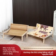 Double-layer solid wooden cat bed, cooling cushion, swing bed, hanging crib, cat swing bed, four-sea