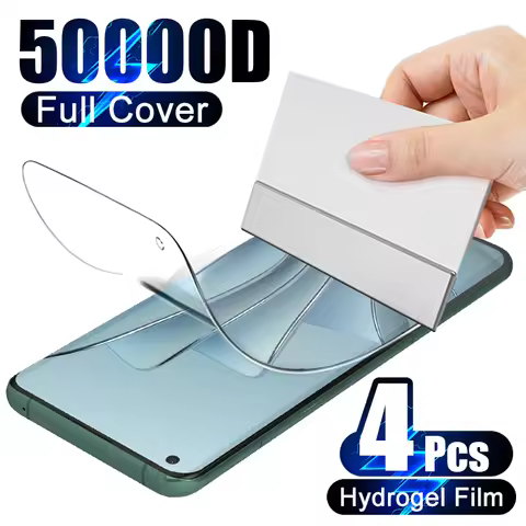 4Pcs Full Cover Curved Hydrogel Film For OnePlus 13 Screen Protector 12 13R 11 10 9 8T 7T Pro Nord 4